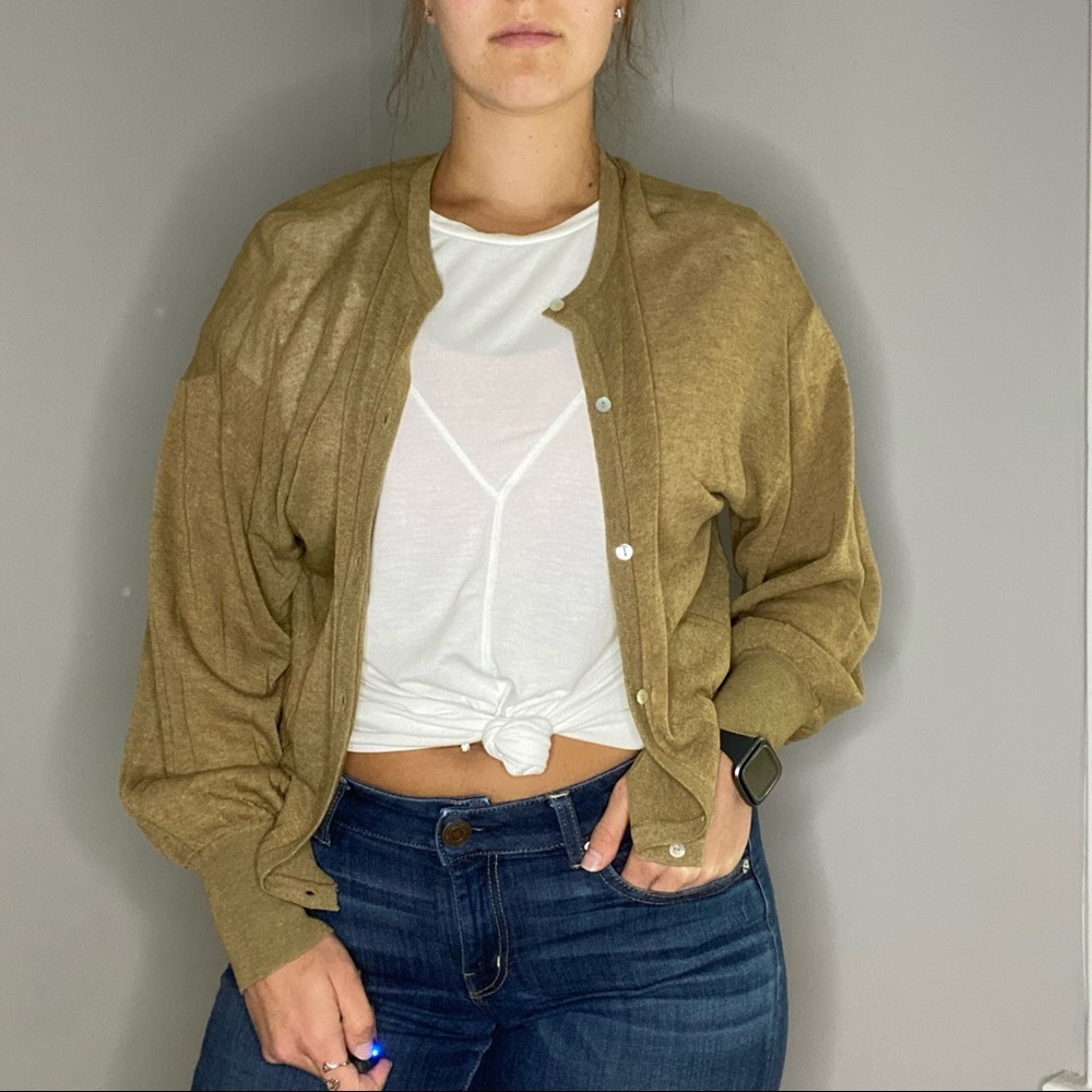 Zara Linen Blend Button Down Lightweight Cardigan Size Small - Picture 12 of 15